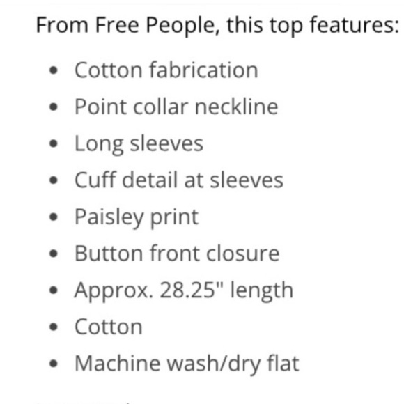 Free People Rose Bud Blouse Size Large NWT - Picture 10 of 10